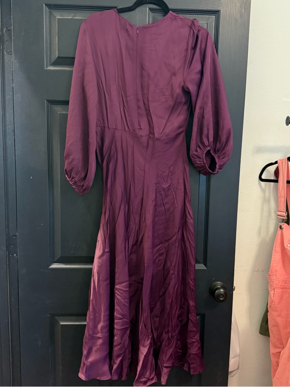 Farm Rio Purple Blouson Solid Midi Dress, Size M , GUC - Picture 2 of 4